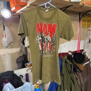 Vintage 1986 NAM 'A Noble Cause' Vietnam War Graphic T-Shirt size large